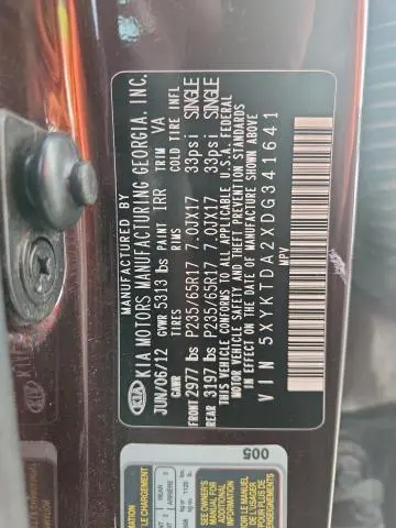 2013 KIA SORENTO LX  