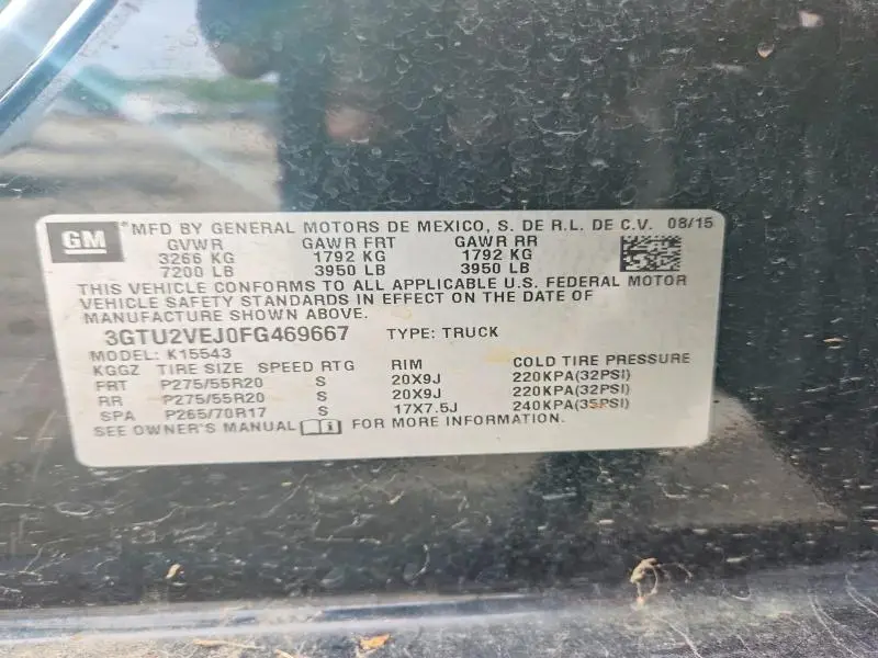 2015 GMC SIERRA K1500 SLT  