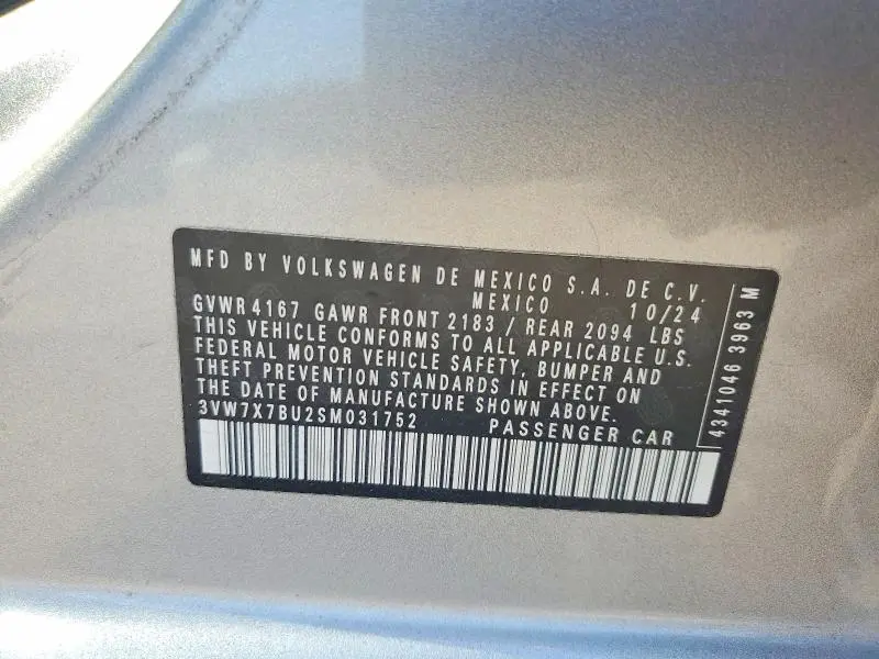 2025 VOLKSWAGEN JETTA SE  