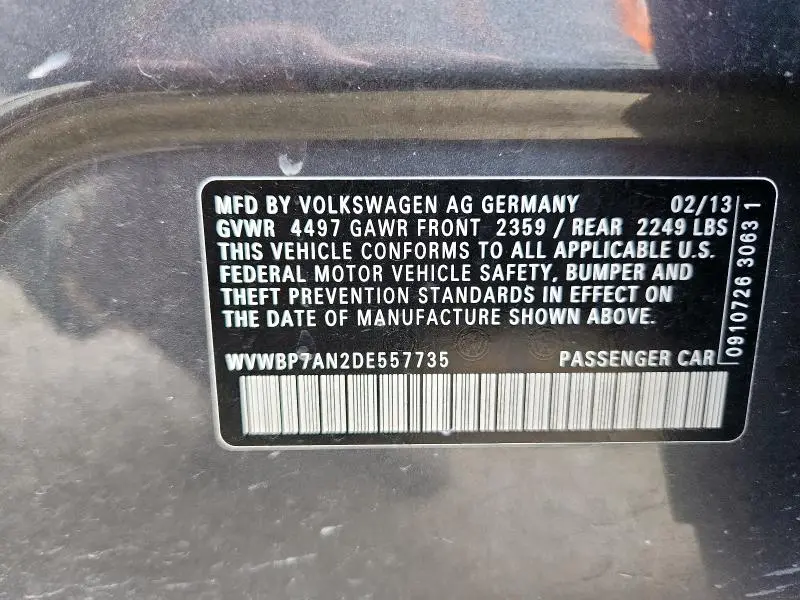 2013 VOLKSWAGEN CC SPORT  