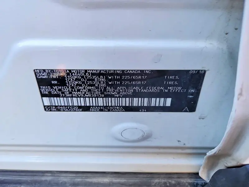 2018 TOYOTA RAV4 XLE  