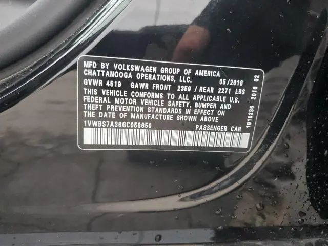 2016 VOLKSWAGEN PASSAT SE  