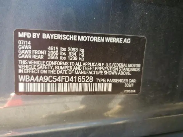 2015 BMW 428 I GRAN COUPE SULEV  