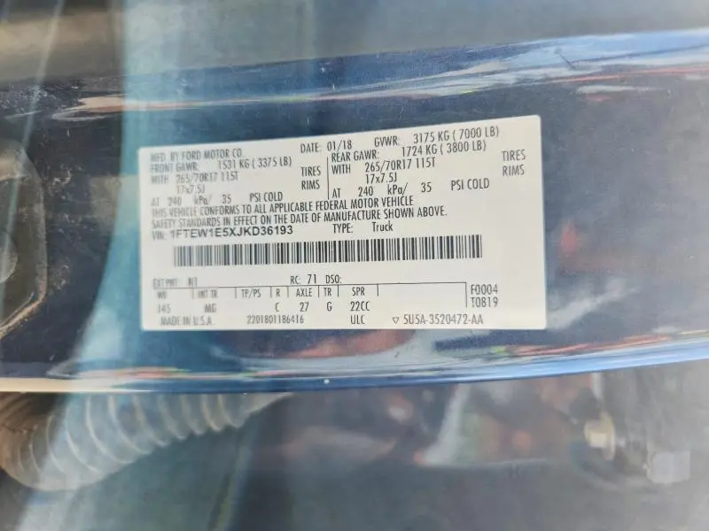 2018 FORD F150 SUPERCREW  