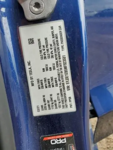 2021 TESLA MODEL 3   