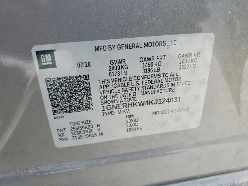 2019 CHEVROLET TRAVERSE LT  