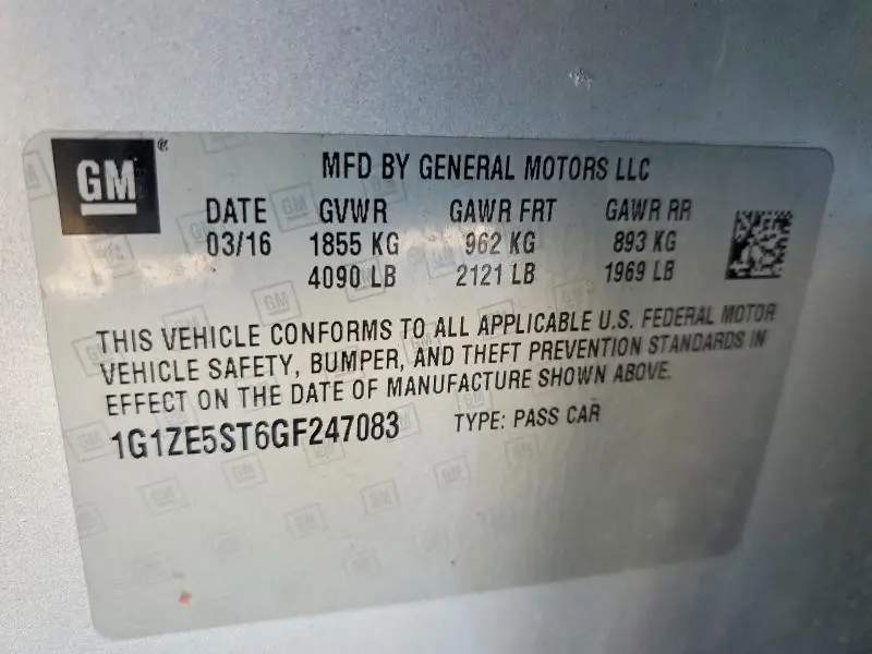 2016 CHEVROLET MALIBU LT  
