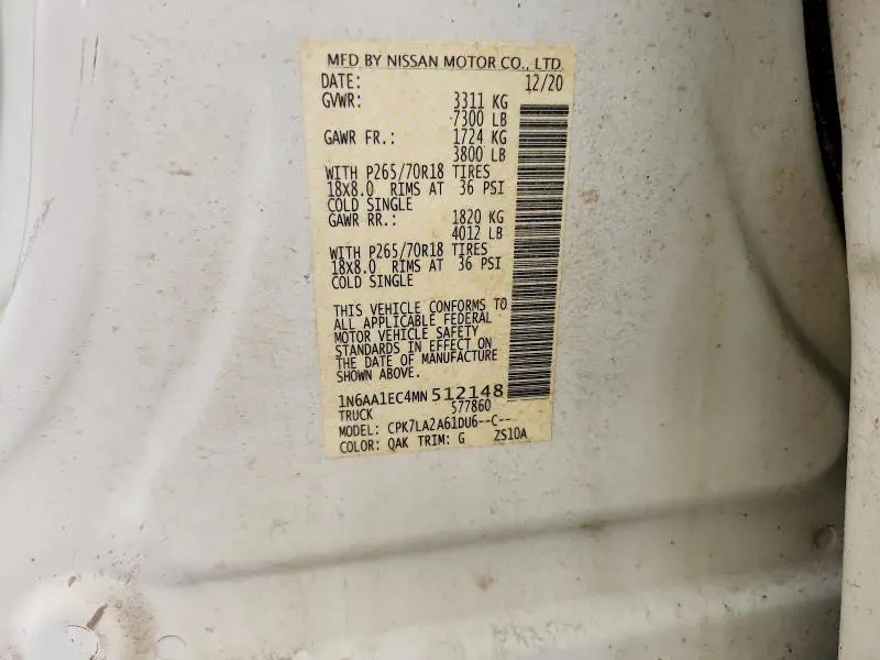 2021 NISSAN TITAN S  