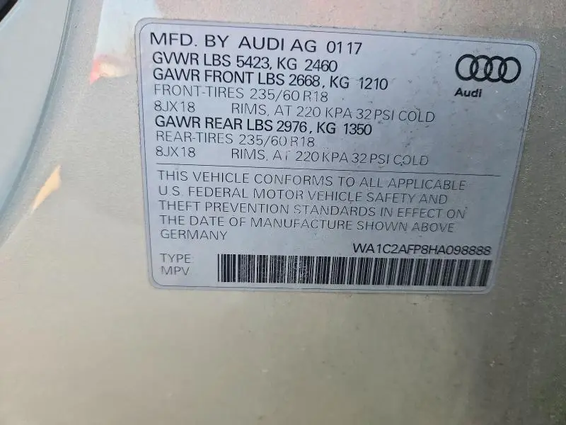 2017 AUDI Q5 PREMIUM  