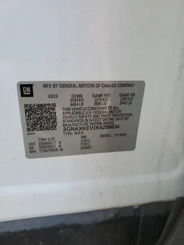 2019 CHEVROLET EQUINOX LT  