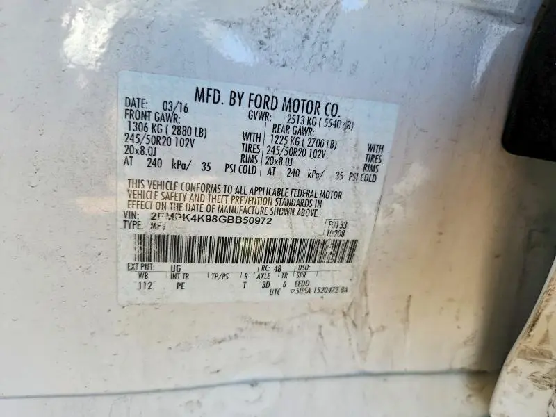 2016 FORD EDGE TITANIUM  