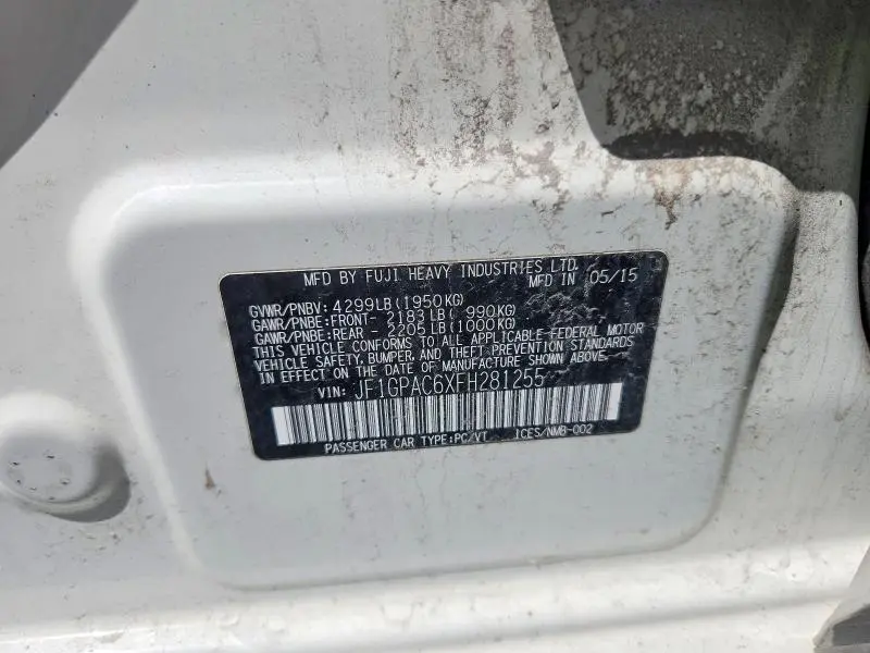 2015 SUBARU IMPREZA PREMIUM  