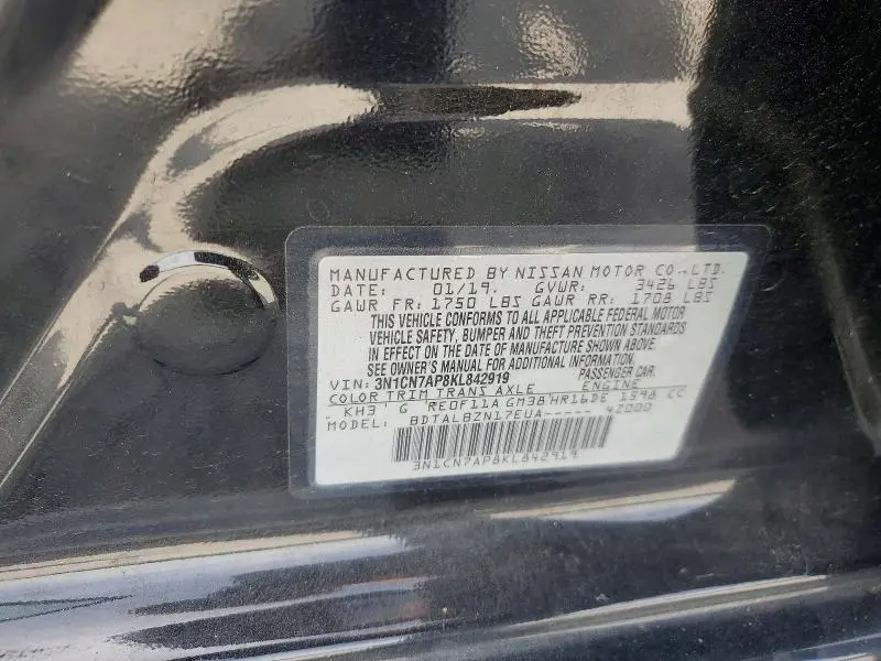 2019 NISSAN VERSA SV  