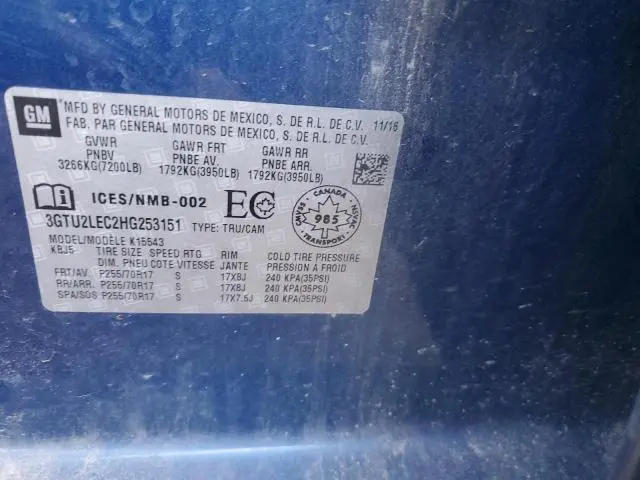 2017 GMC SIERRA K1500  