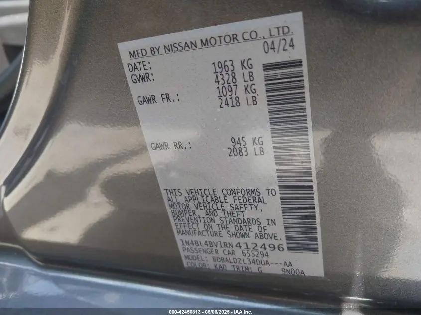2024 NISSAN ALTIMA S FWD