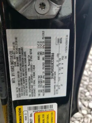 2018 FORD FUSION SE