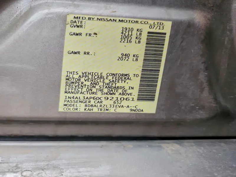 2013 NISSAN ALTIMA 2.5  