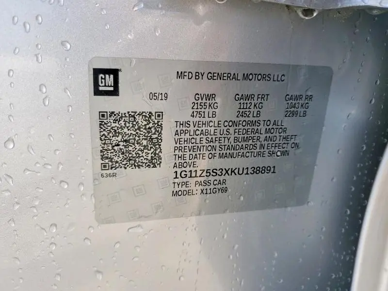 2019 CHEVROLET IMPALA LT  