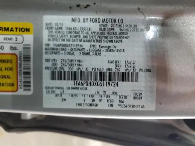 2016 FORD FUSION SE  