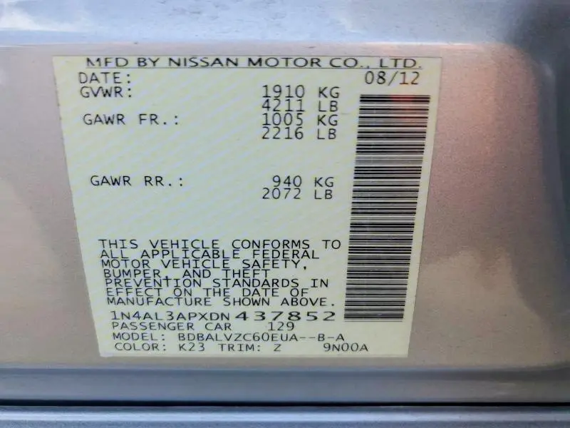 2013 NISSAN ALTIMA 2.5  
