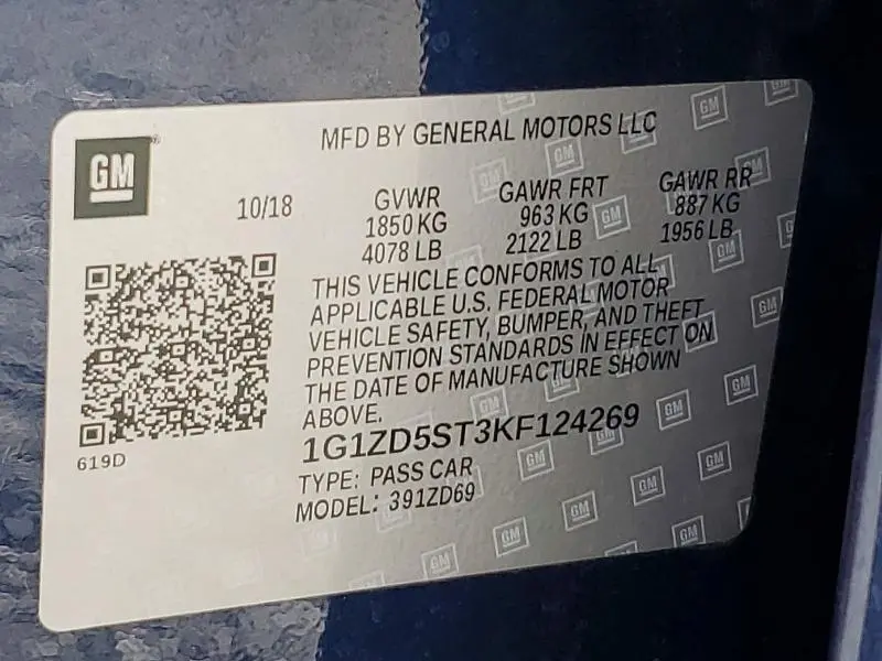 2019 CHEVROLET MALIBU LT  