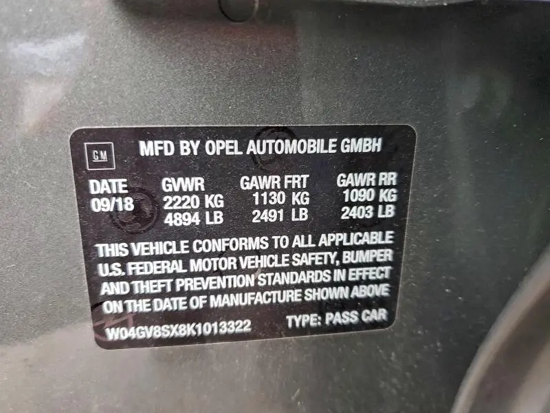 2019 BUICK REGAL TOURX ESSENCE  