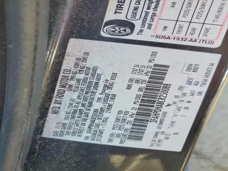 2012 FORD FUSION SE  