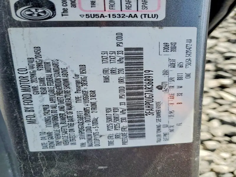2010 FORD FUSION SEL  