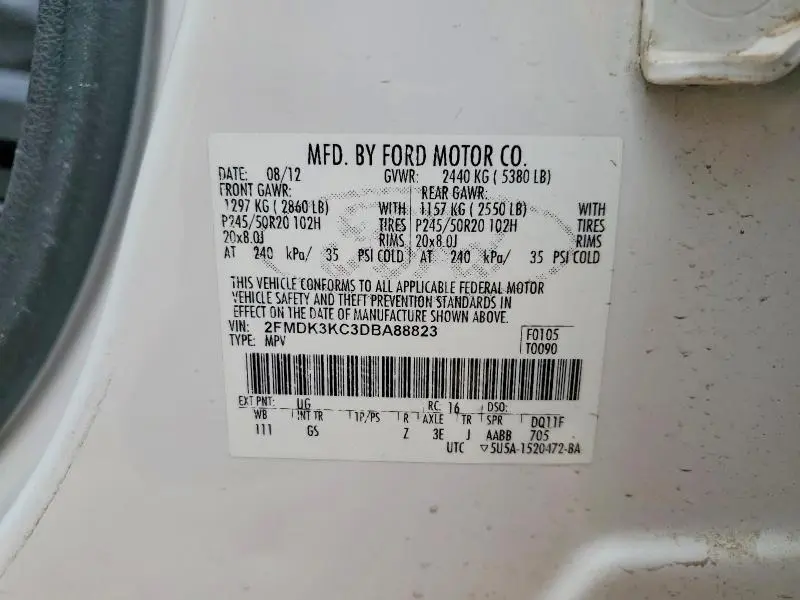 2013 FORD EDGE LIMITED  