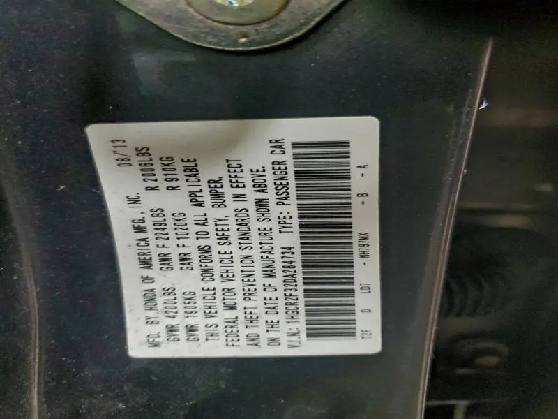 2013 HONDA ACCORD LX  