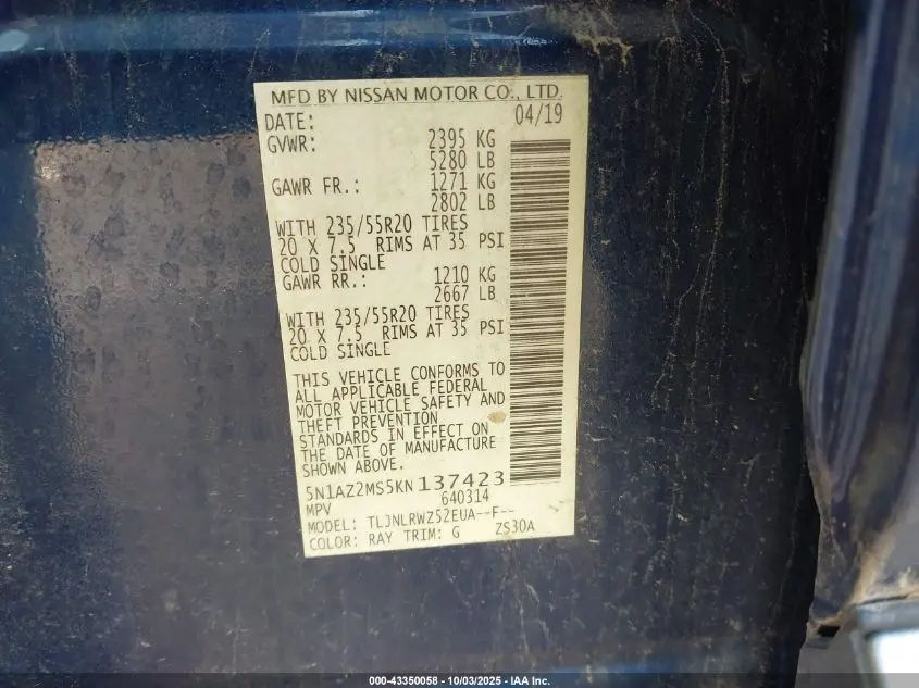 2019 NISSAN MURANO SL