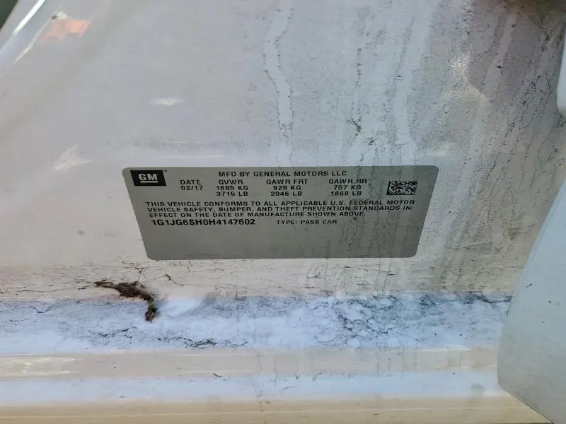 2017 CHEVROLET SONIC   