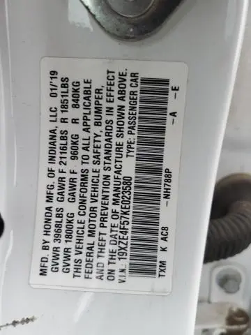2019 HONDA INSIGHT EX  