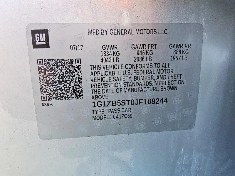 2018 CHEVROLET MALIBU LS  