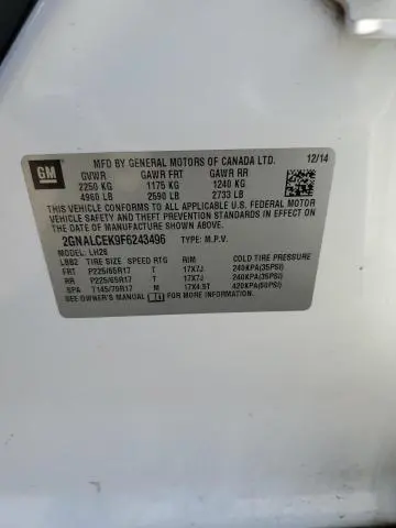 2015 CHEVROLET EQUINOX LT  