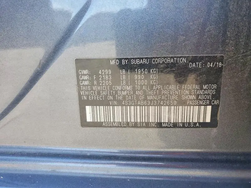 2018 SUBARU IMPREZA PREMIUM  