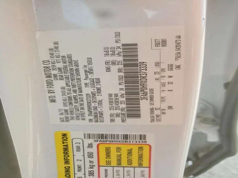 2013 FORD FUSION SE  