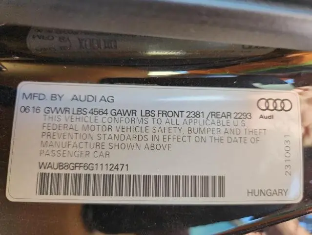 2016 AUDI A3 PREMIUM  