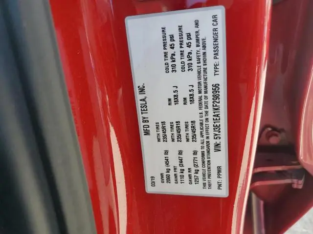 2019 TESLA MODEL 3