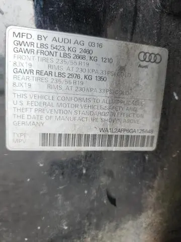 2016 AUDI Q5 PREMIUM PLUS  