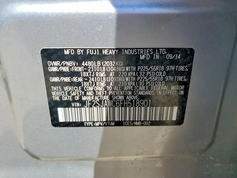 2015 SUBARU FORESTER   