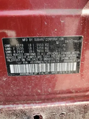 2019 SUBARU LEGACY 2.5I PREMIUM  