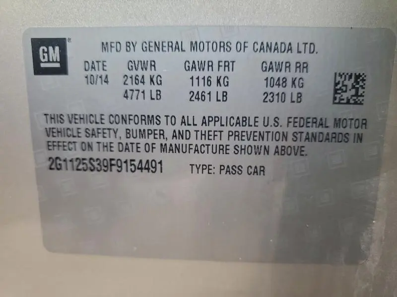 2015 CHEVROLET IMPALA LT  