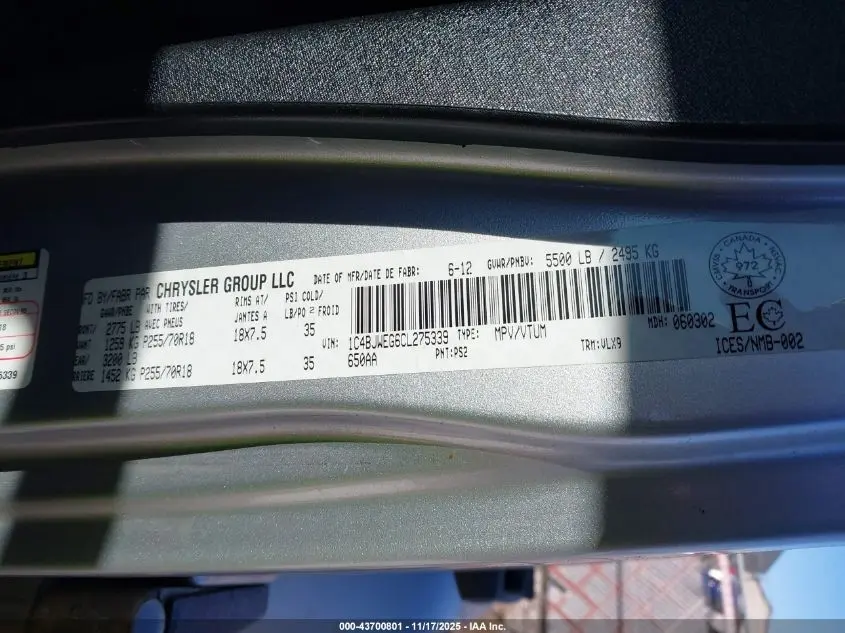 2012 JEEP WRANGLER UNLIMITED SAHARA