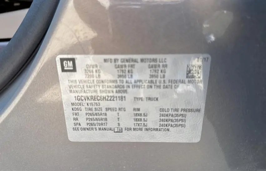 2017 CHEVROLET SILVERADO K1500 LT  
