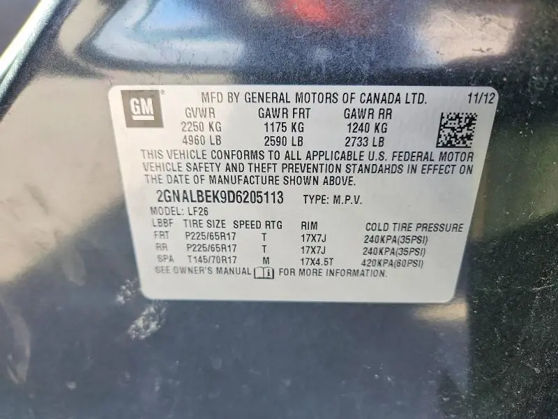 2013 CHEVROLET EQUINOX LS  