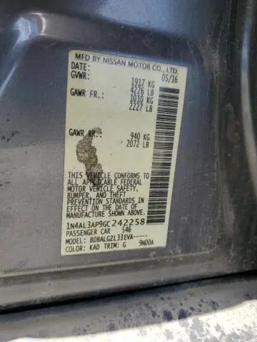 2016 NISSAN ALTIMA 2.5  