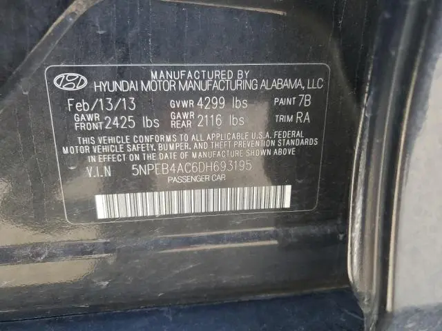 2013 HYUNDAI SONATA GLS  