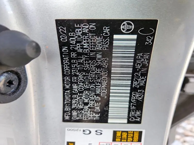 2022 TOYOTA COROLLA LE  