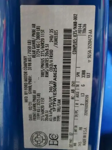 2021 FORD F150 SUPERCREW  